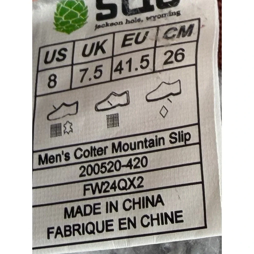 Stio Mens Colter Mountain Slip Shoes Mens Size 8 Maroon Puffer Sherpa Lined